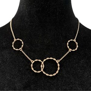 Lane Bryant Necklace Gold Tone Crystal Inlay Adjustable Length